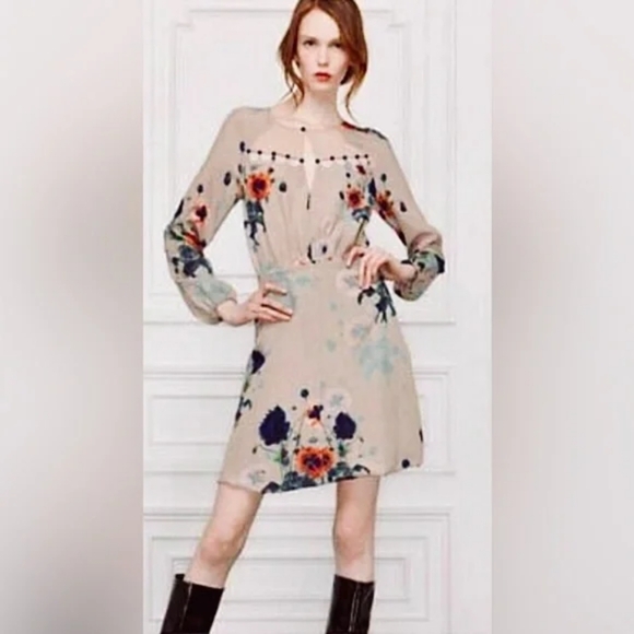 Rare Leifsdottir ottoman poppies silk dress size 8 - Picture 2 of 5